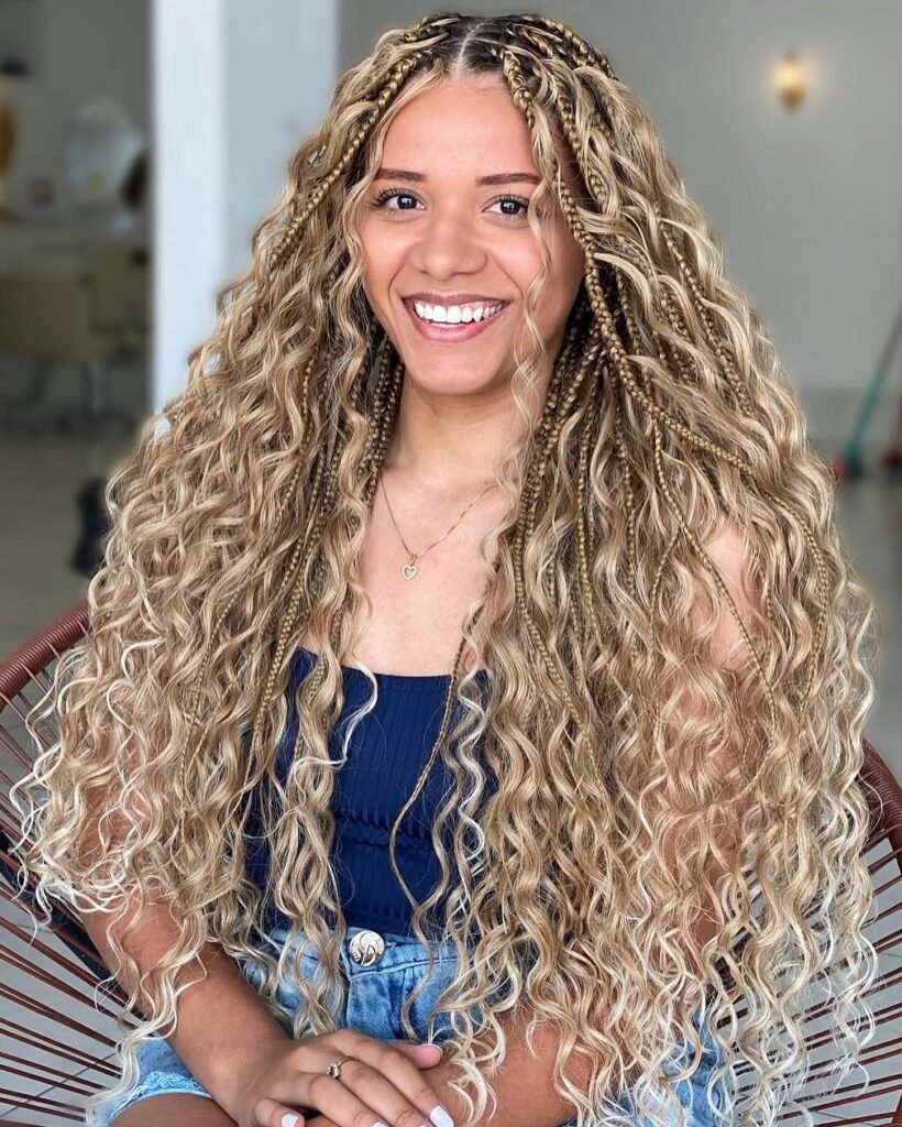 30 Ideias de tranças nagô feminina cabelo cacheado 2025